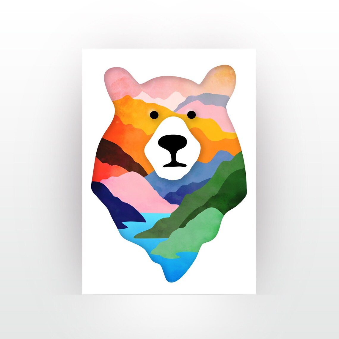 Bear Illustration Poster, Animal Landscape Art Print - Image 4