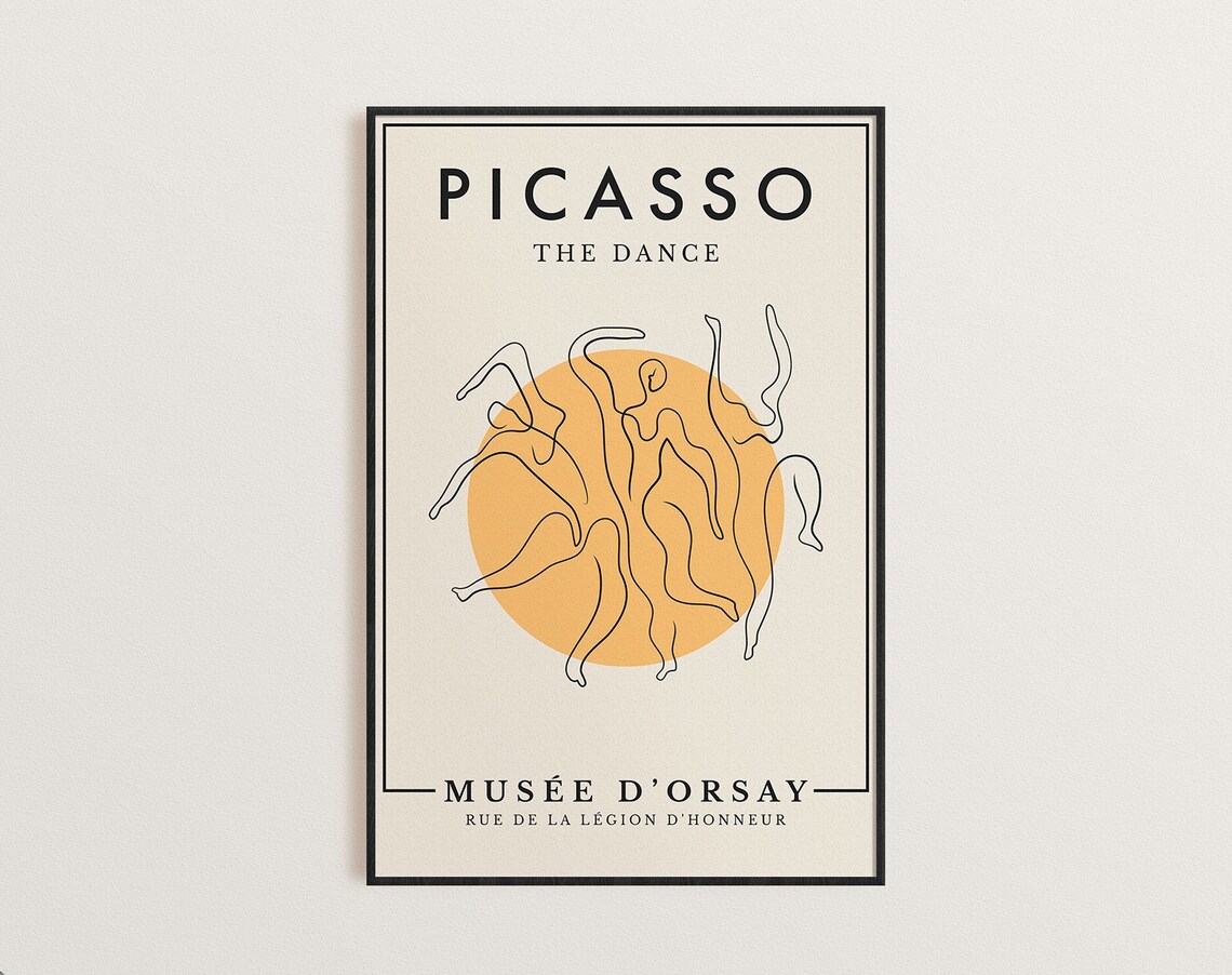 Picasso The Dance Print Exhibition Poster Dancing Figures And Yellow