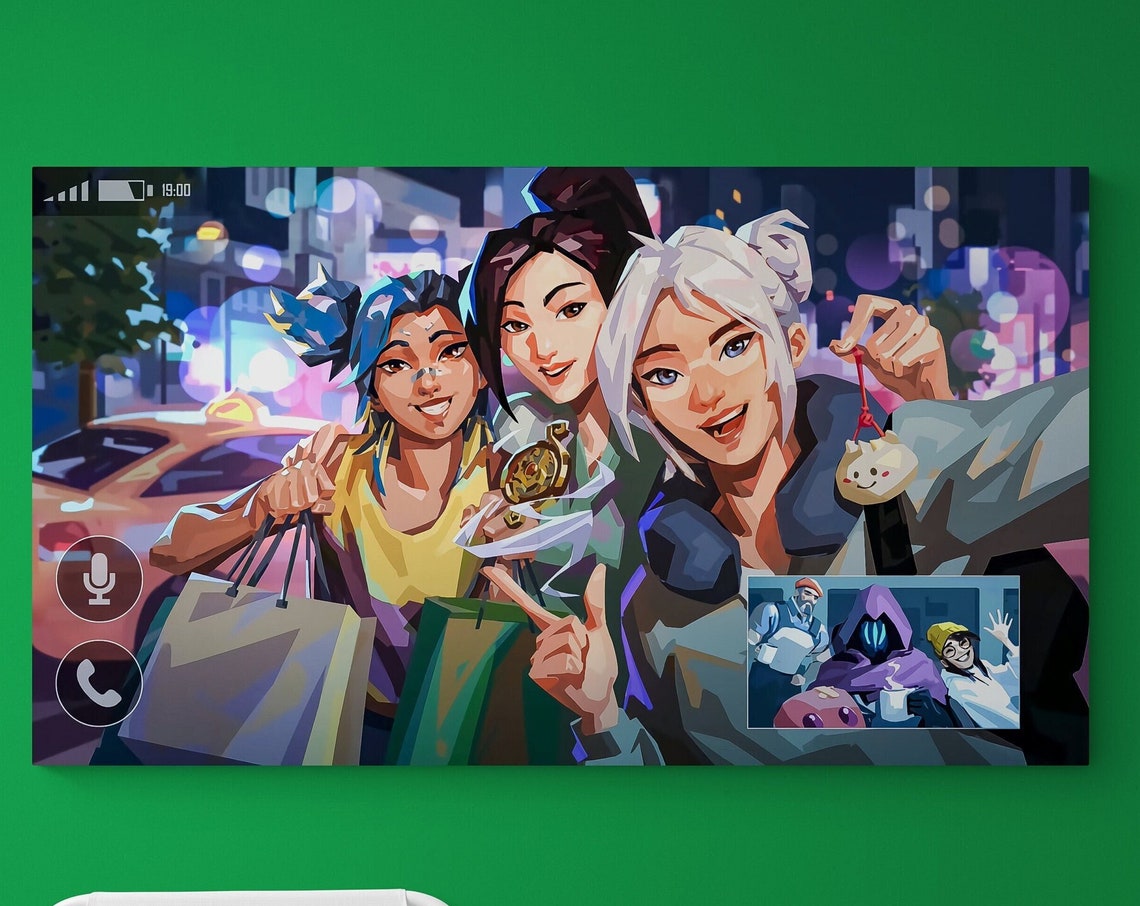 Valorant Heroes Selfie, Raze Sage Jett Omen Art Print - Image 3