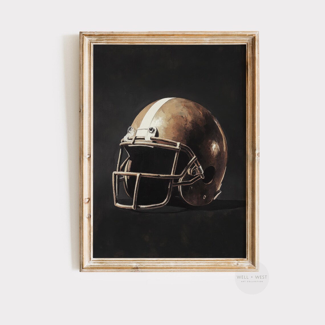 Football Helmet Vintage Style Sports Art Print