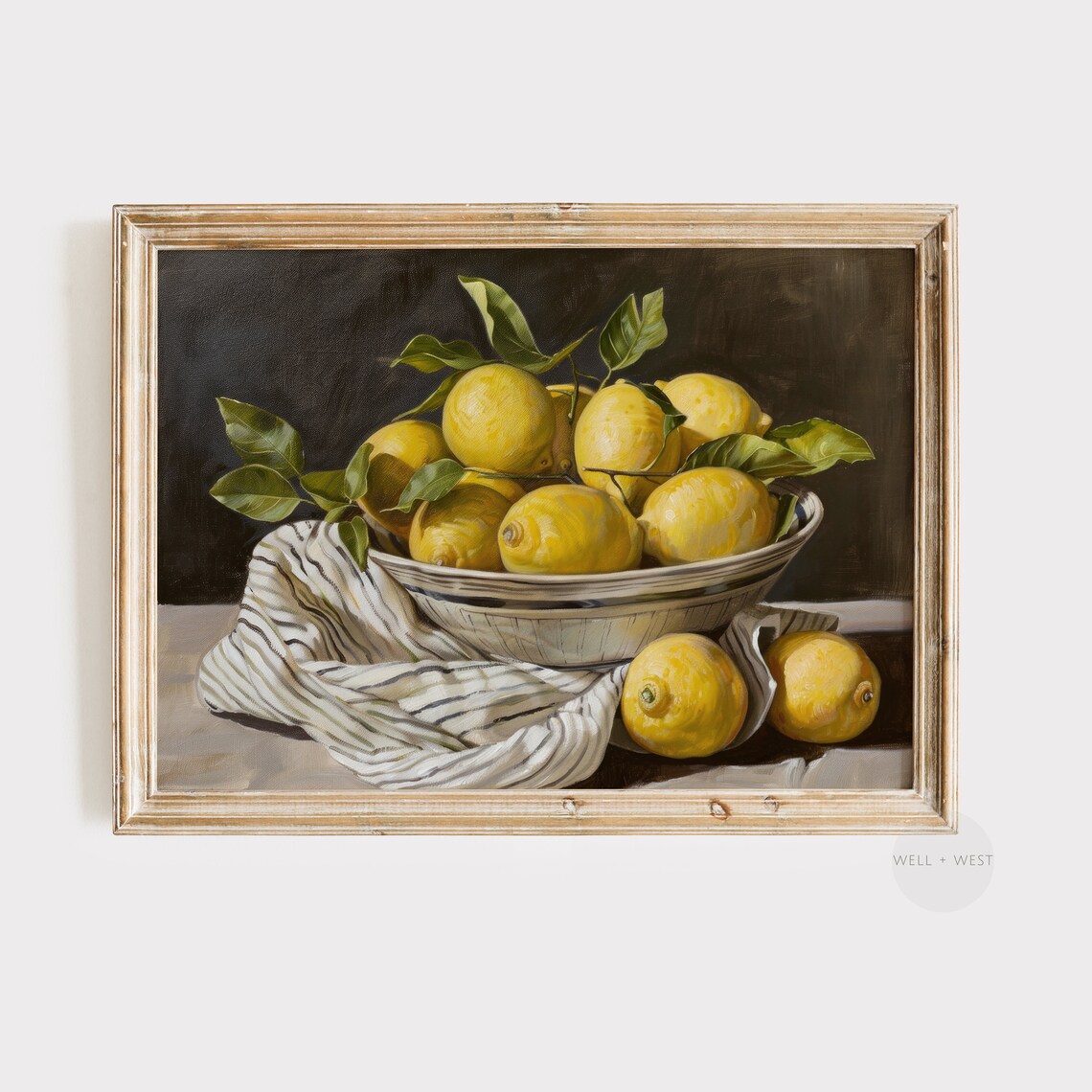 Moody Lemons Vintage Fruit Still Life Art Print