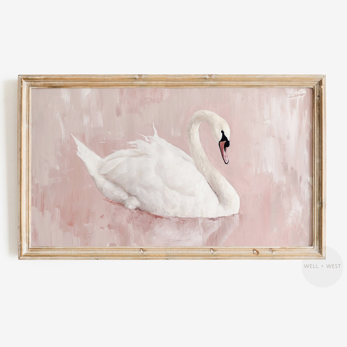 White Swan Vintage Style Spring Art Print