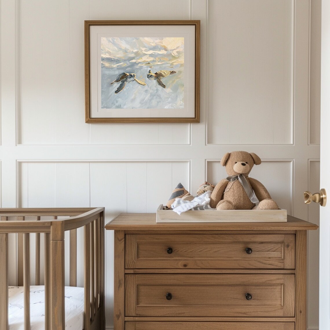 Sea Turtle Print, Vintage Coastal Bathroom Art - Image 3
