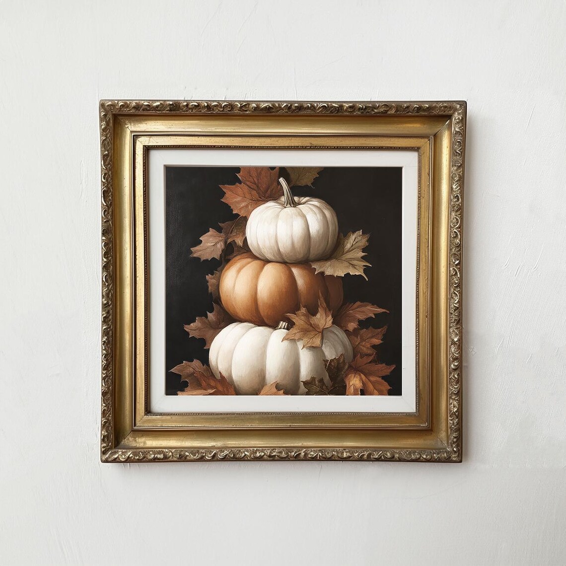 Moody Pumpkin Print, Vintage Fall Pumpkins Art Print - Image 3