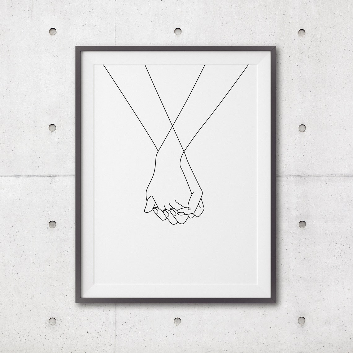 Holding Hands Print Line Art Poster Line Art Minimal Holding Hands Prints Line Art Print Sketch Hand Drawing Wall Decor - Image 3