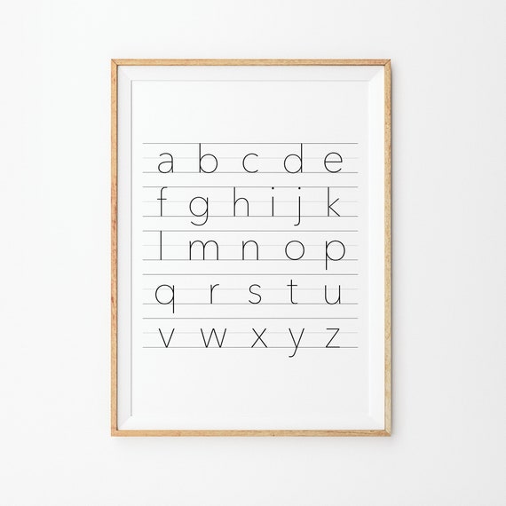 Lowercase Alphabet Poster, Minimalist Graphic Poster