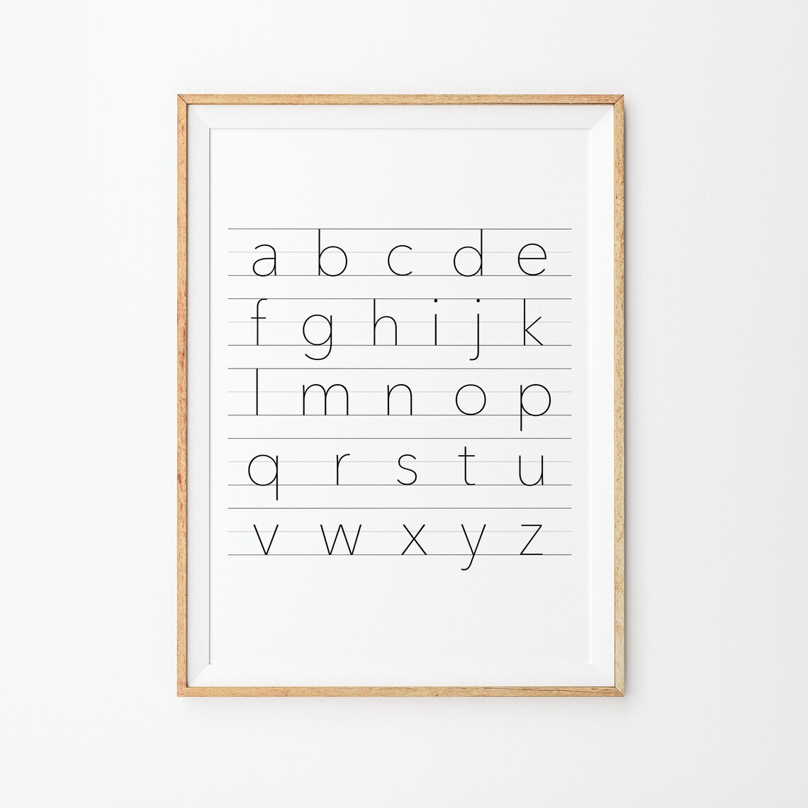 Lowercase Alphabet Poster, Minimalist Graphic Poster