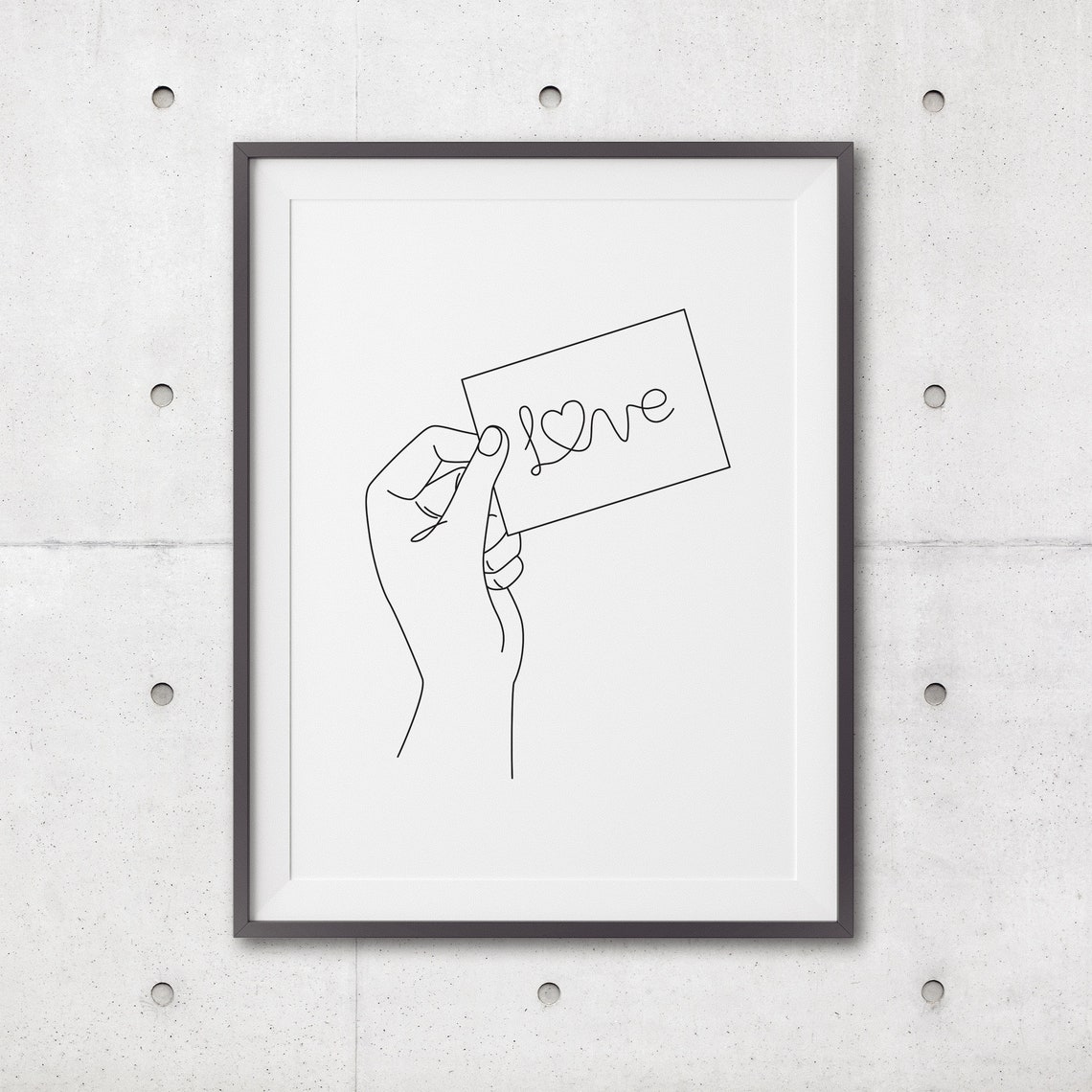 Love Tag Holding Hand Print Line Art Poster Line Print Minimal Line Drawing Black White Art Hand Drawing Art Love - Image 3