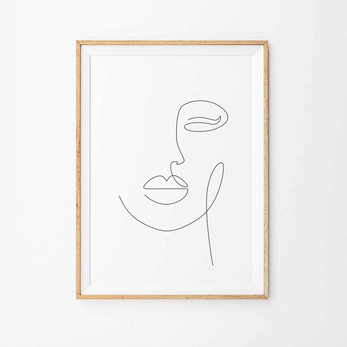 Abstract Woman Face Single Line Art Modern Portrait Wall Poster