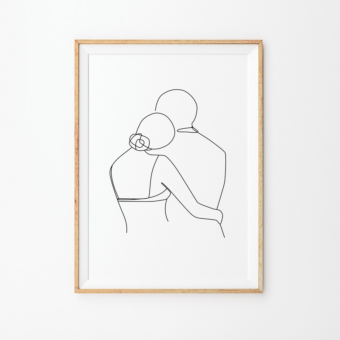 Couple Line Art Print Line Art Poster Line Art Wall Drawing Black White Art Line Print Line Drawing Abstract Love