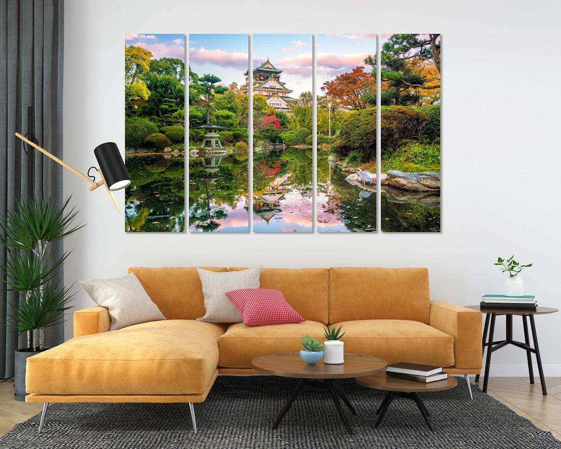 Osaka Castle Japan Autumn Garden Pond Reflection Travel Poster - Image 5