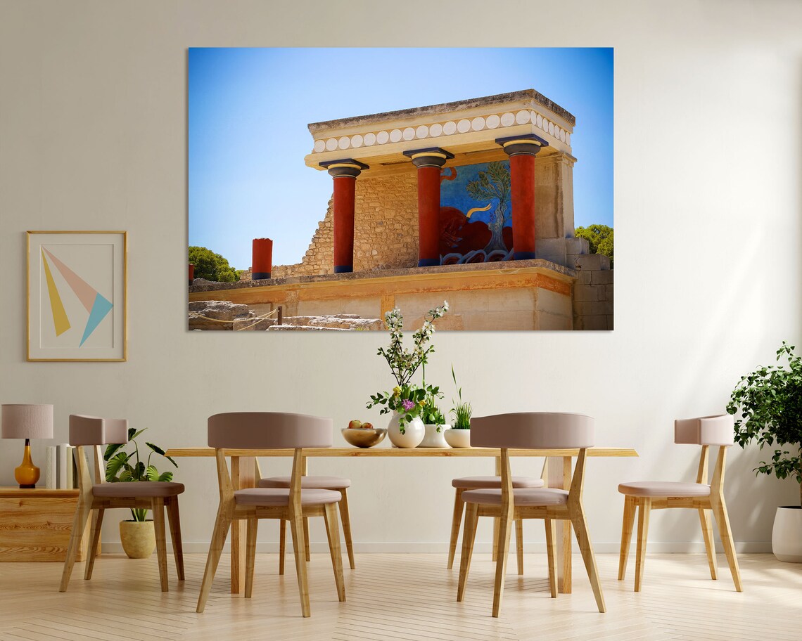 Knossos Palace Crete Minoan Red Columns Bull Fresco Greece Poster - Image 6