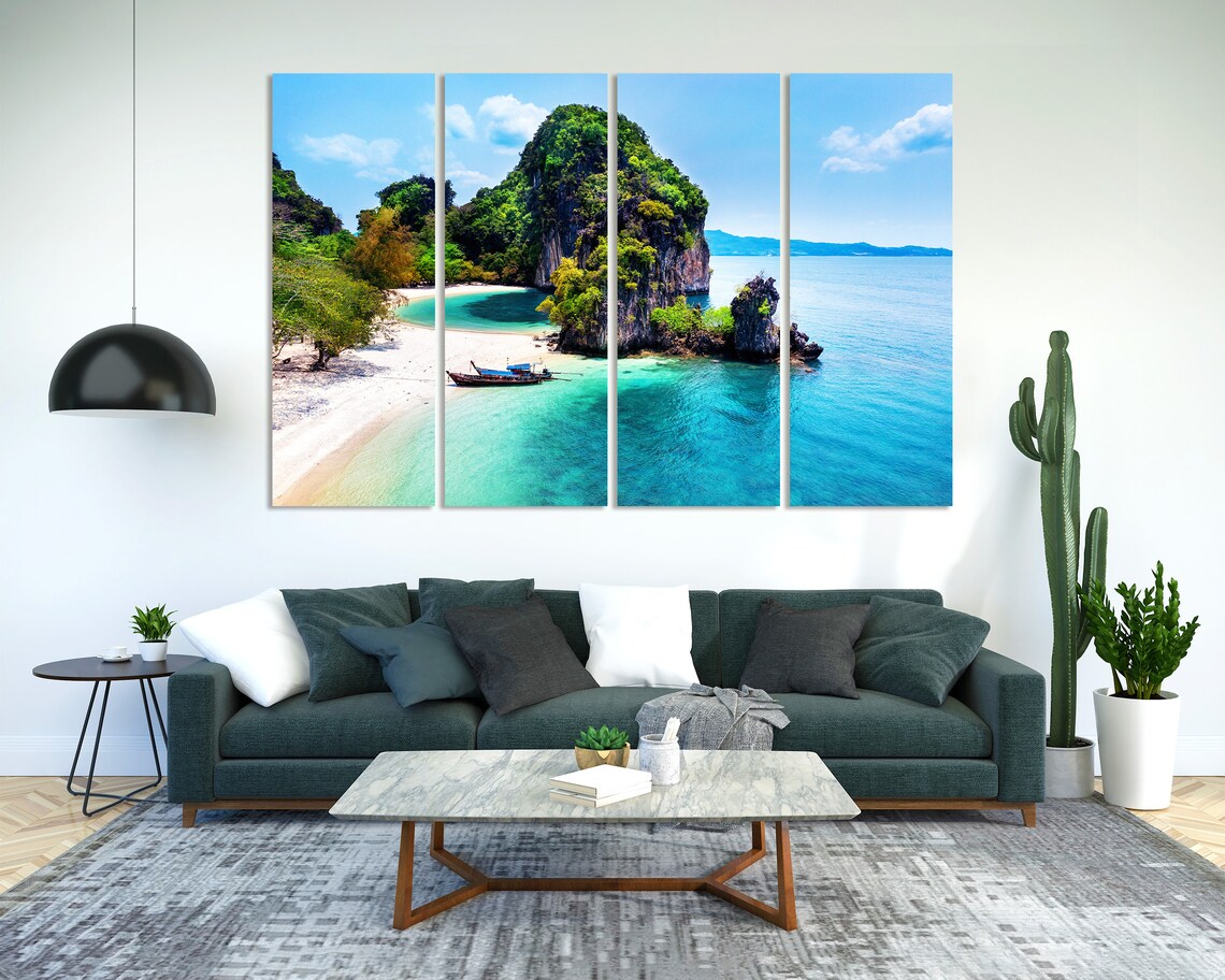 Thailand Koh Hong Island Limestone Cliffs Turquoise Beach View Poster - Image 2