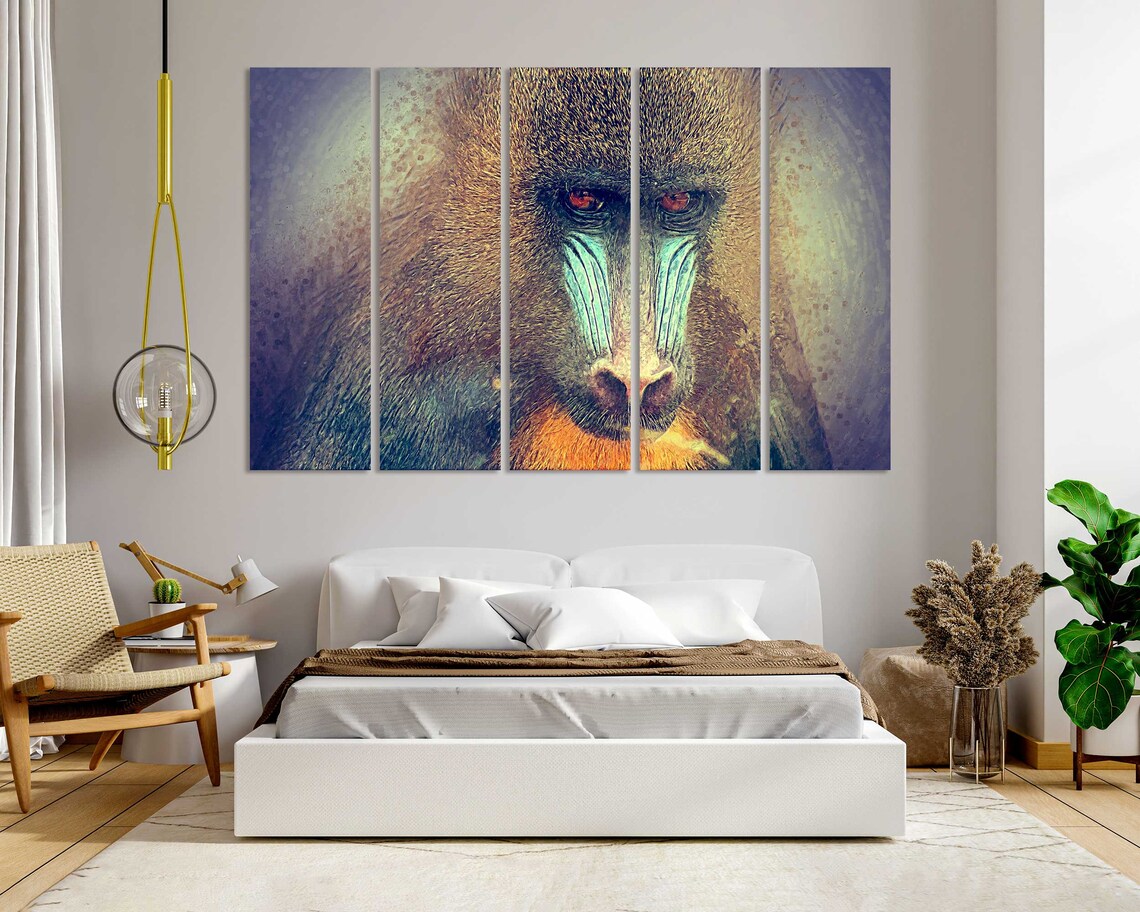 Mandrill Portrait Close Up Wild Primate Colorful Face Wildlife Poster - Image 6