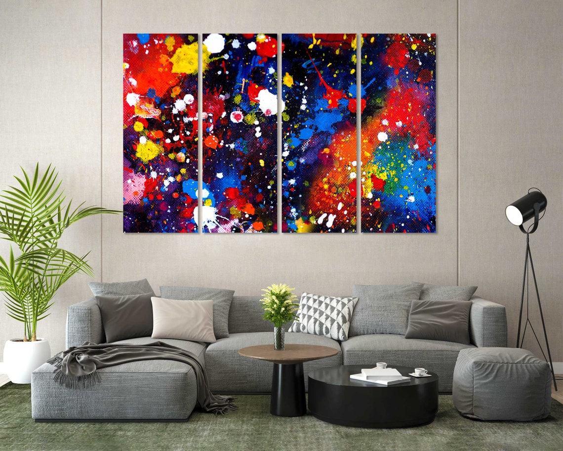 Colorful Paint Splatter Abstract Modern Multicolor Gallery Print - Image 7