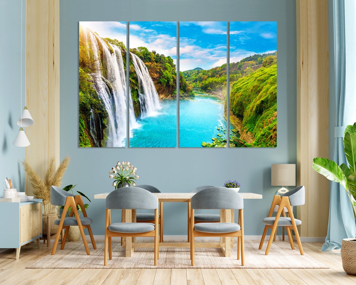 China Huangguoshu Waterfall Pouring into Turquoise Pool Nature Poster - Image 3