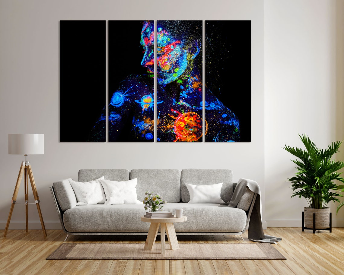 Painting Of A Universe On A Female Body Print Sets Portrait Picture Print On Woman Body Art On Universe Painting Art - Image 5