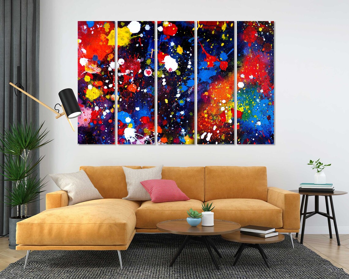 Colorful Paint Splatter Abstract Modern Multicolor Gallery Print - Image 5