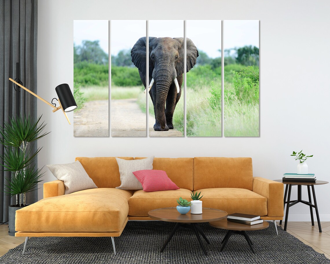 African Elephant Walking Savannah Path Majestic Wildlife Poster - Image 5