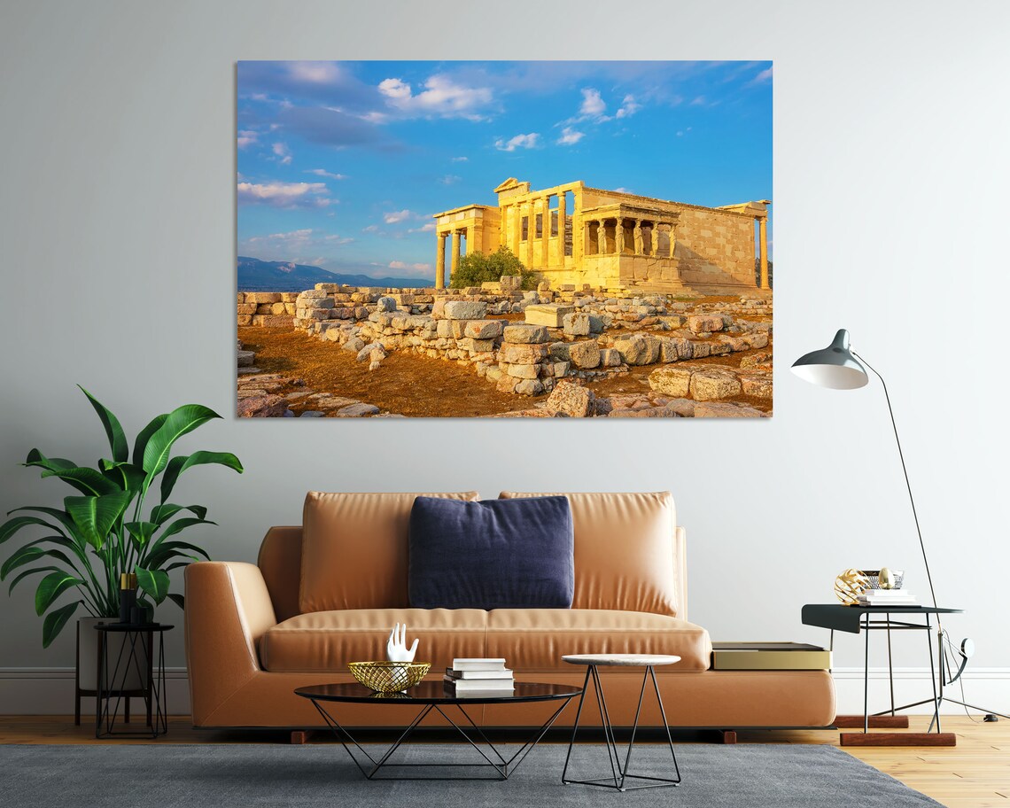 Erechtheion Acropolis Athens Greece Golden Hour Ancient Ruins Poster
