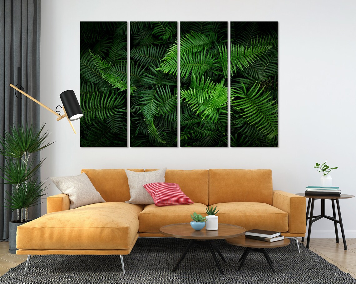 Dark Tropical Fern Leaves Lush Green Foliage Botanical Wall Art Print - Image 5