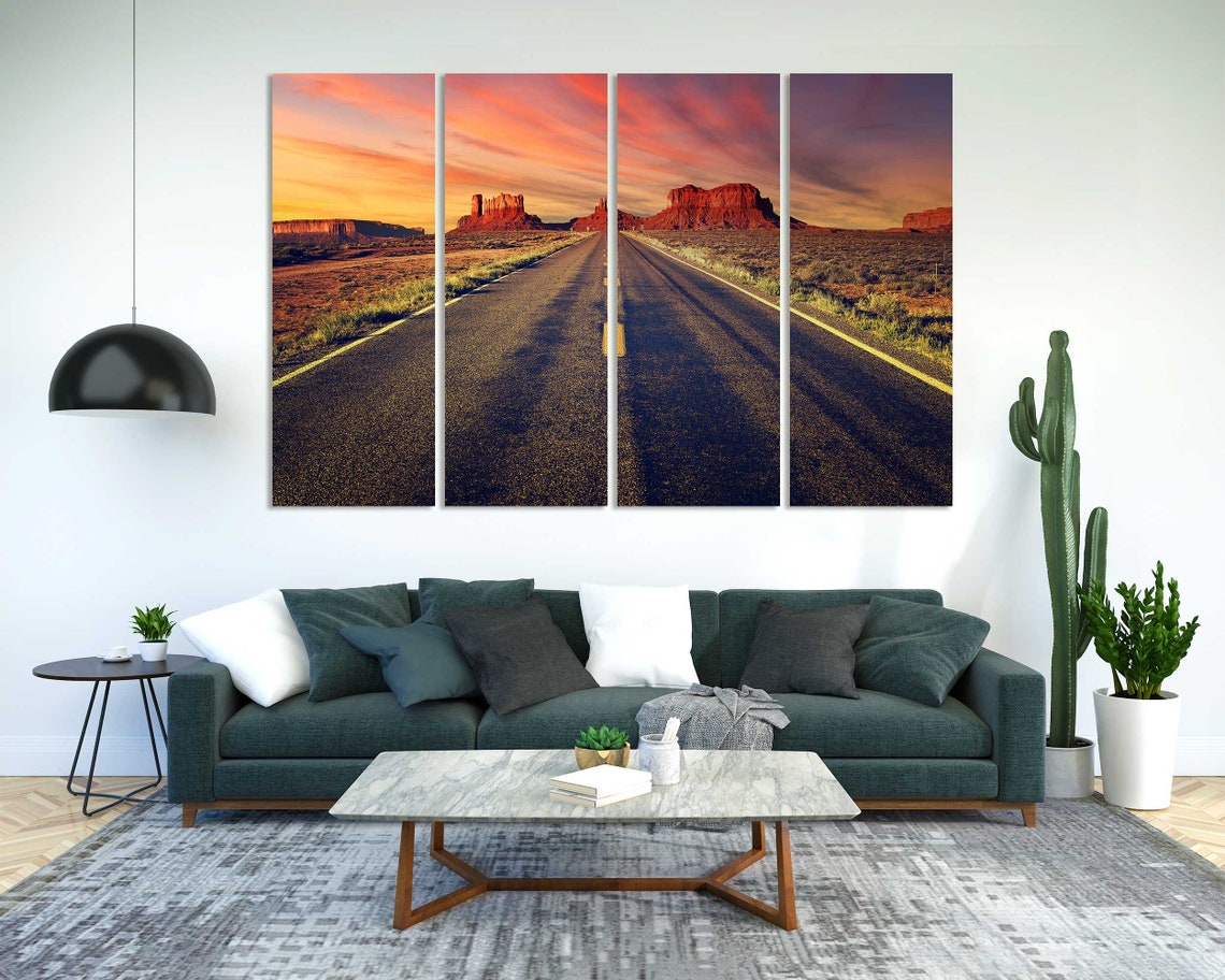 Desert Road To Monument Valley Sunset Red Rock Buttes Southwest Poster - Image 2