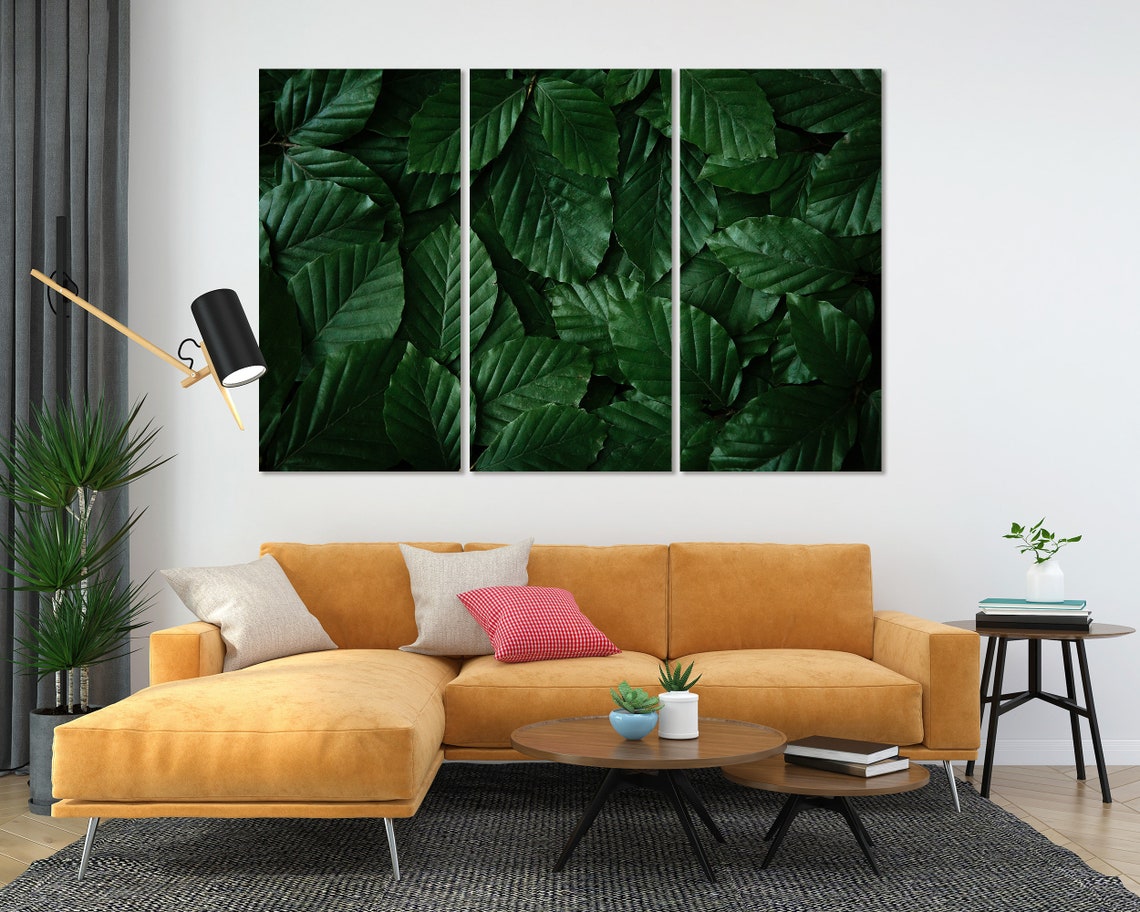 Large Green Leaves Close Up Fresh Botanical Leaf Pattern Poster - Image 5