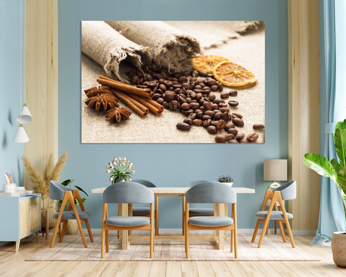 Coffee Popular Design Art Coffee Beans Extra Large Wall Decor Coffee Sackcloth Photo On Coffee Trendy Art Decor Coffee Artwork - Image 8