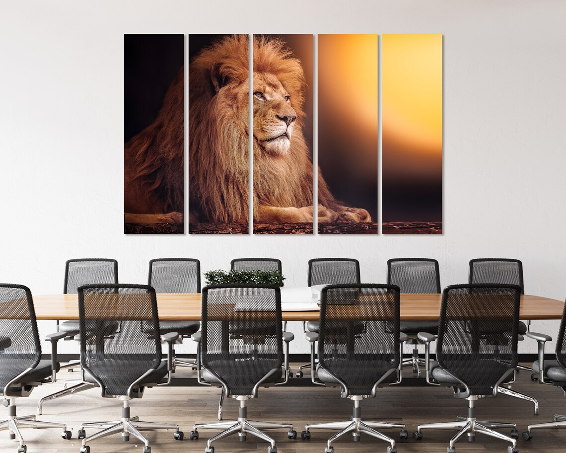 Lion Resting At Sunset Golden Light King Of Beasts Safari Art Poster - Image 4