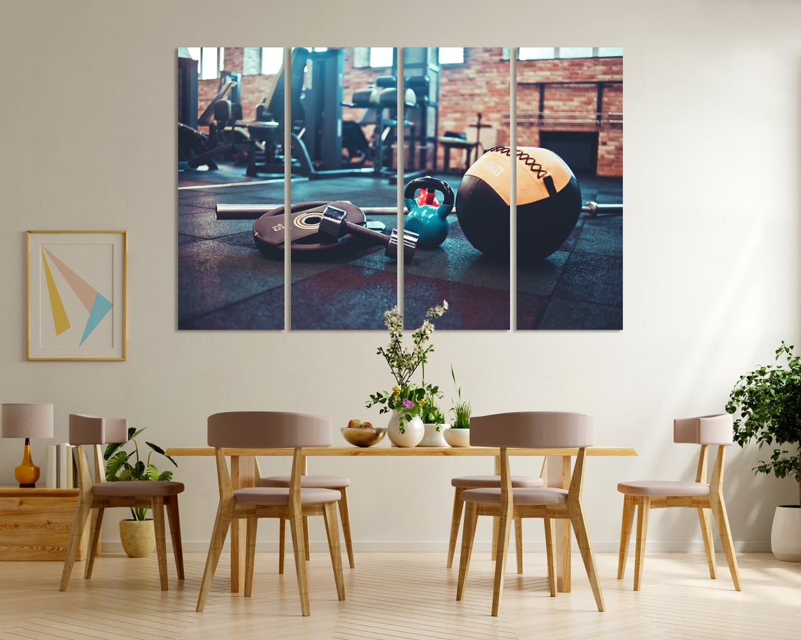 Sports Equipment For Gym Pictures Print On Motivational Art For Wall Workout Art Decor For Wall Powerlifting Art Gift Fitness Art - Image 4