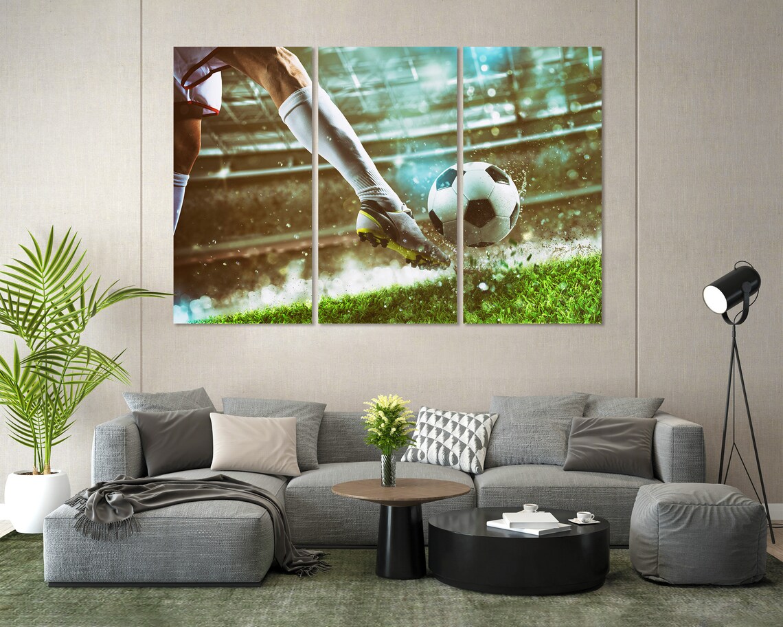 Soccer Player Kicking Ball Stadium Action Shot Sports Wall Art Poster - Image 7