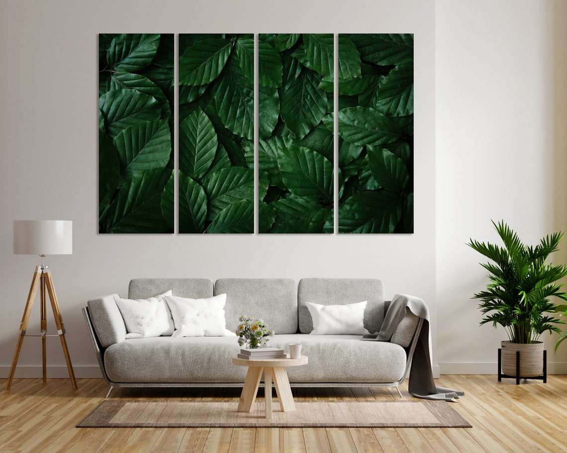 Large Green Leaves Close Up Fresh Botanical Leaf Pattern Poster - Image 8