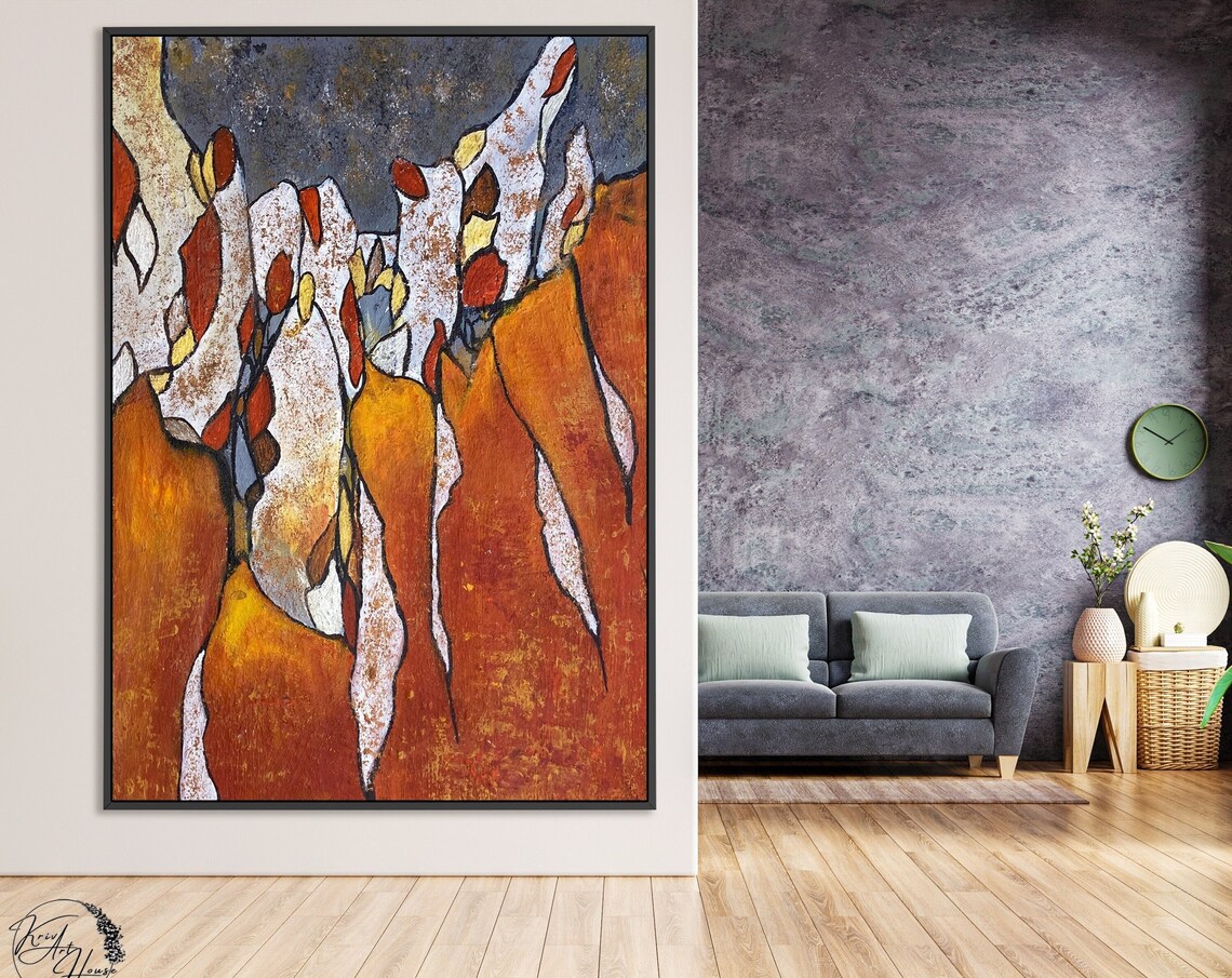 Fire Abstract Oil Painting, Art Deco Art Print - Image 4