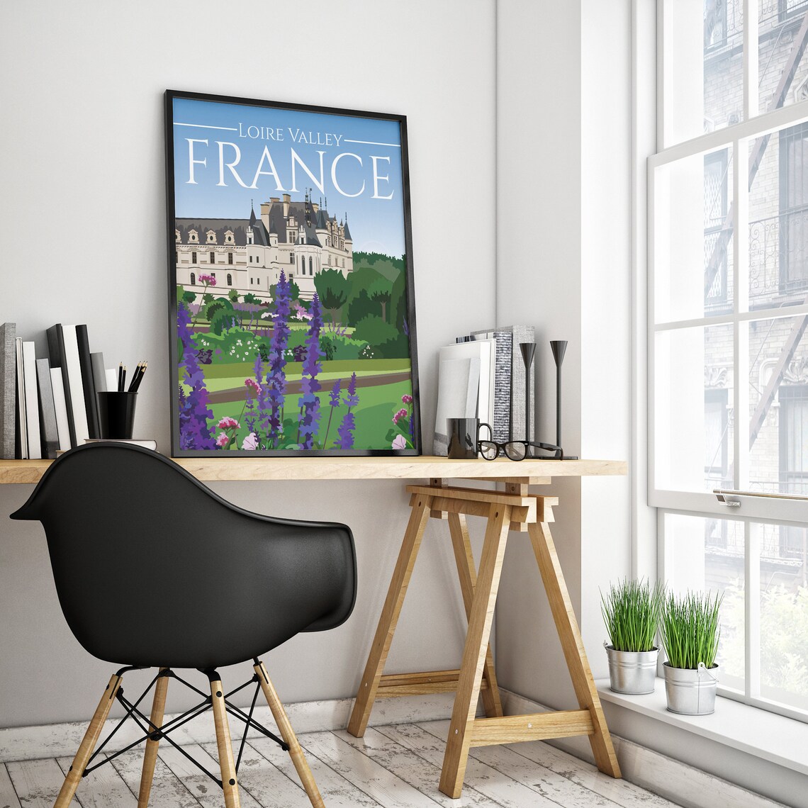 Loire Valley France Chateau Garden Blooming Lavender Classic Poster