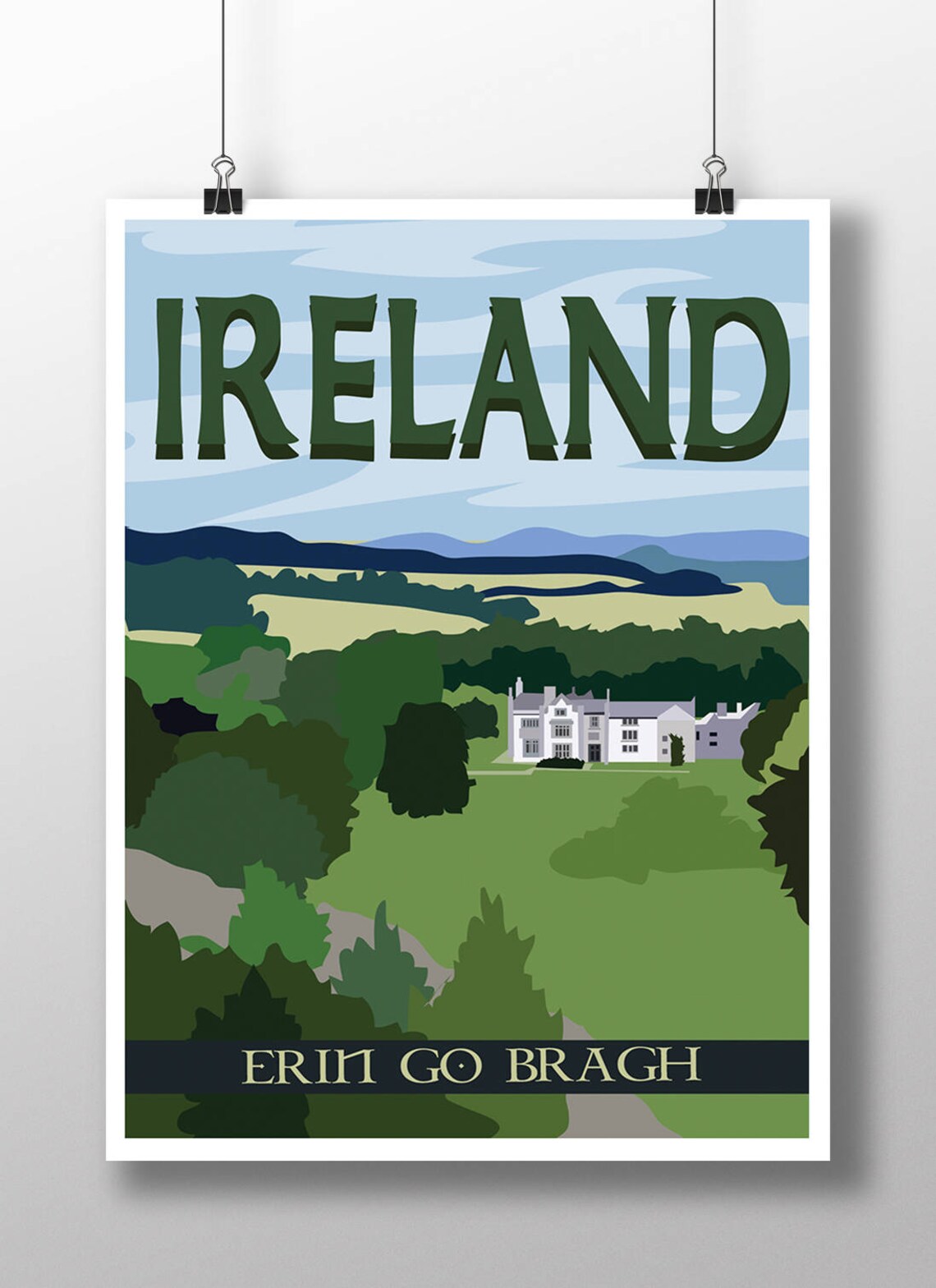 Ireland Travel Poster, Europe Travel Poster