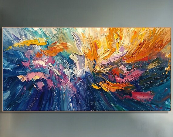 Bold Watercolor Splashes A Deep Blue Abstract Tapestry Of Thick Brushstrokes And 3d Flourishes Bursting With Passionate Color Interplay