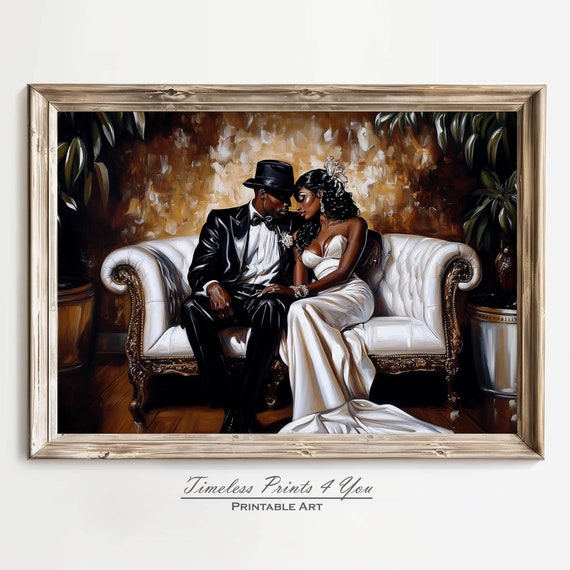 African Wall Art Black Couple For Couples Prints Woman Girl Oil Painting