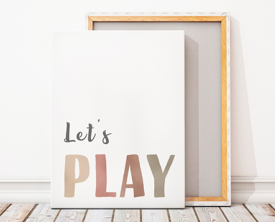 Lets Play Neutral Nursery Wall Art Poster - Image 3