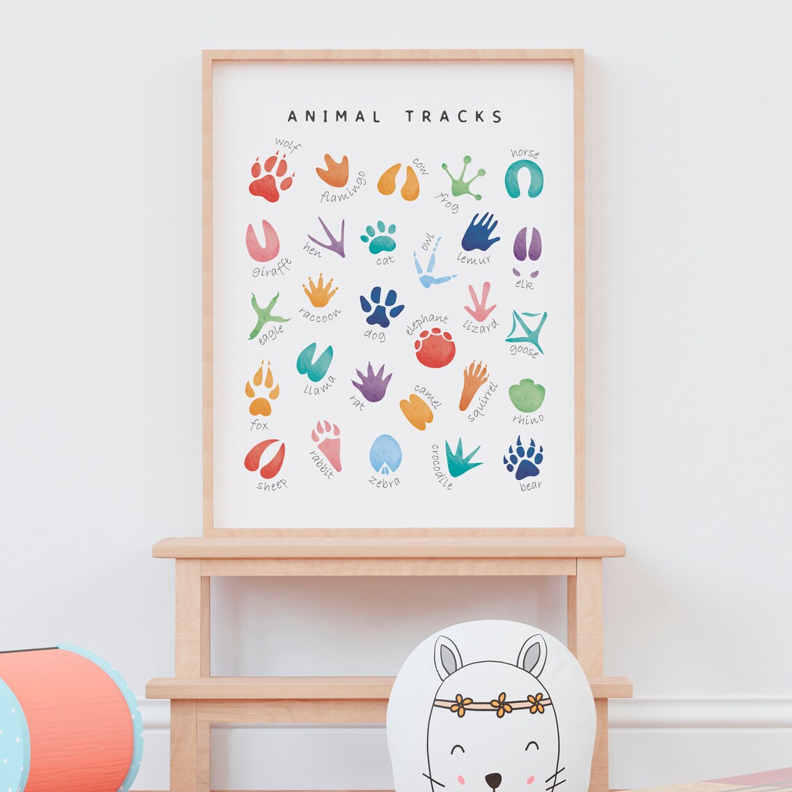 Animal Tracks Poster, Rainbow Nursery Decor - Image 4