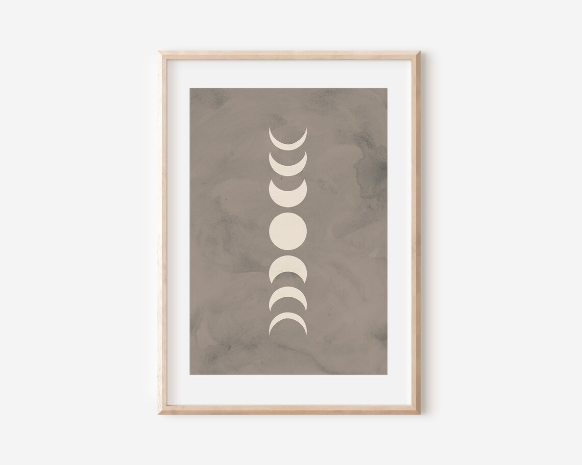 Moon Phases Print, Neutral Halloween Playroom Art - Image 2