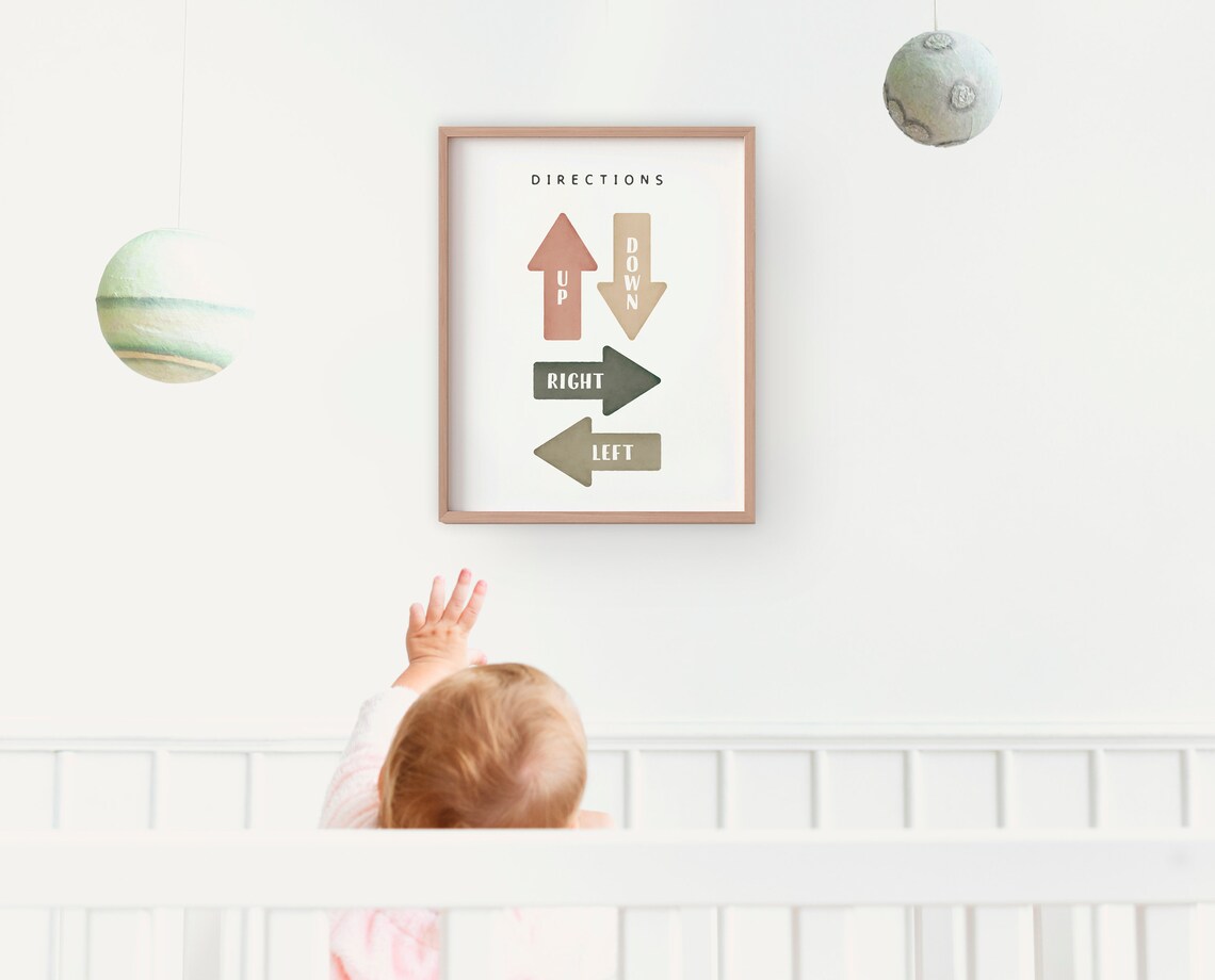 Educational Directions Poster, Neutral Playroom Decor - Image 2