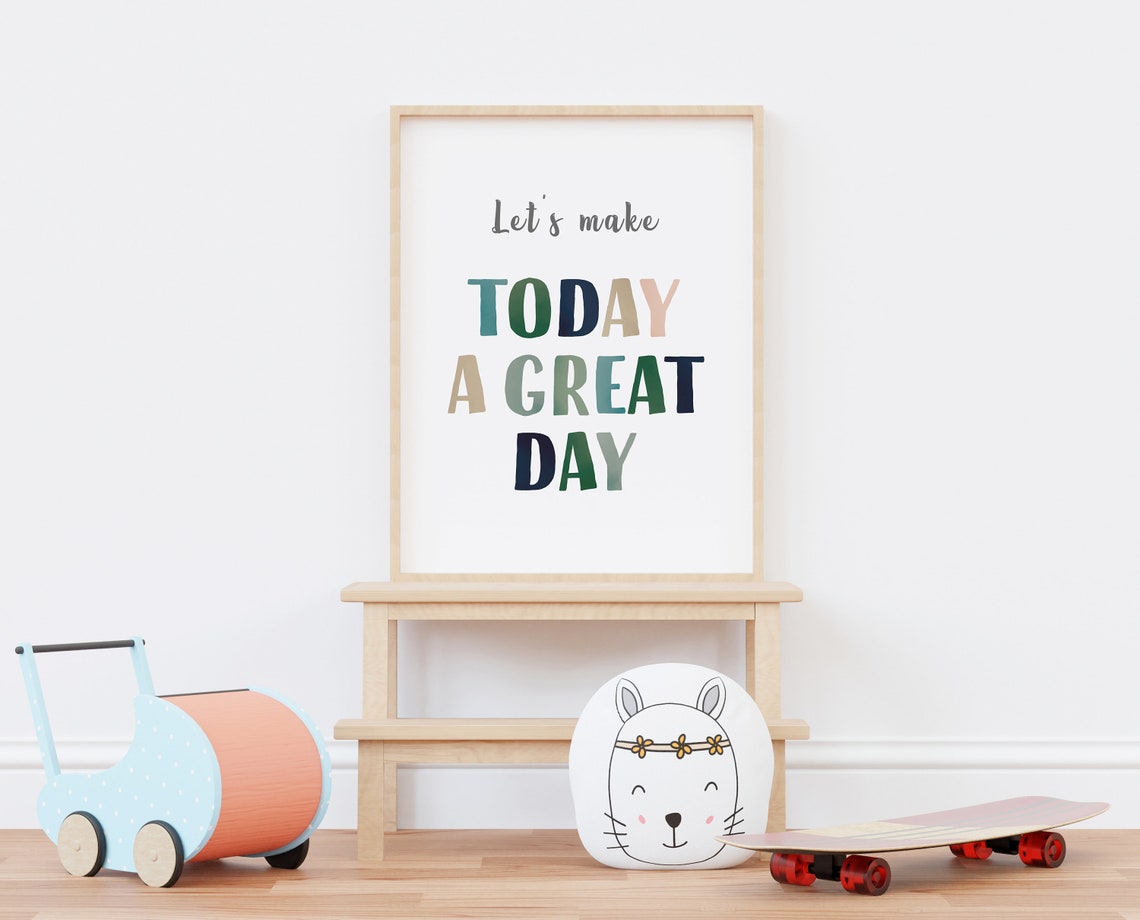 Lets Make Today A Great Day Rainbow Quote Classroom Decor Poster - Image 2