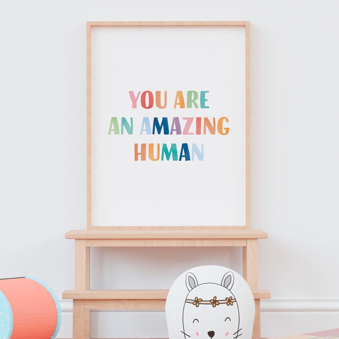 You Are an Amazing Human Rainbow Affirmation Wall Decor Poster - Image 4