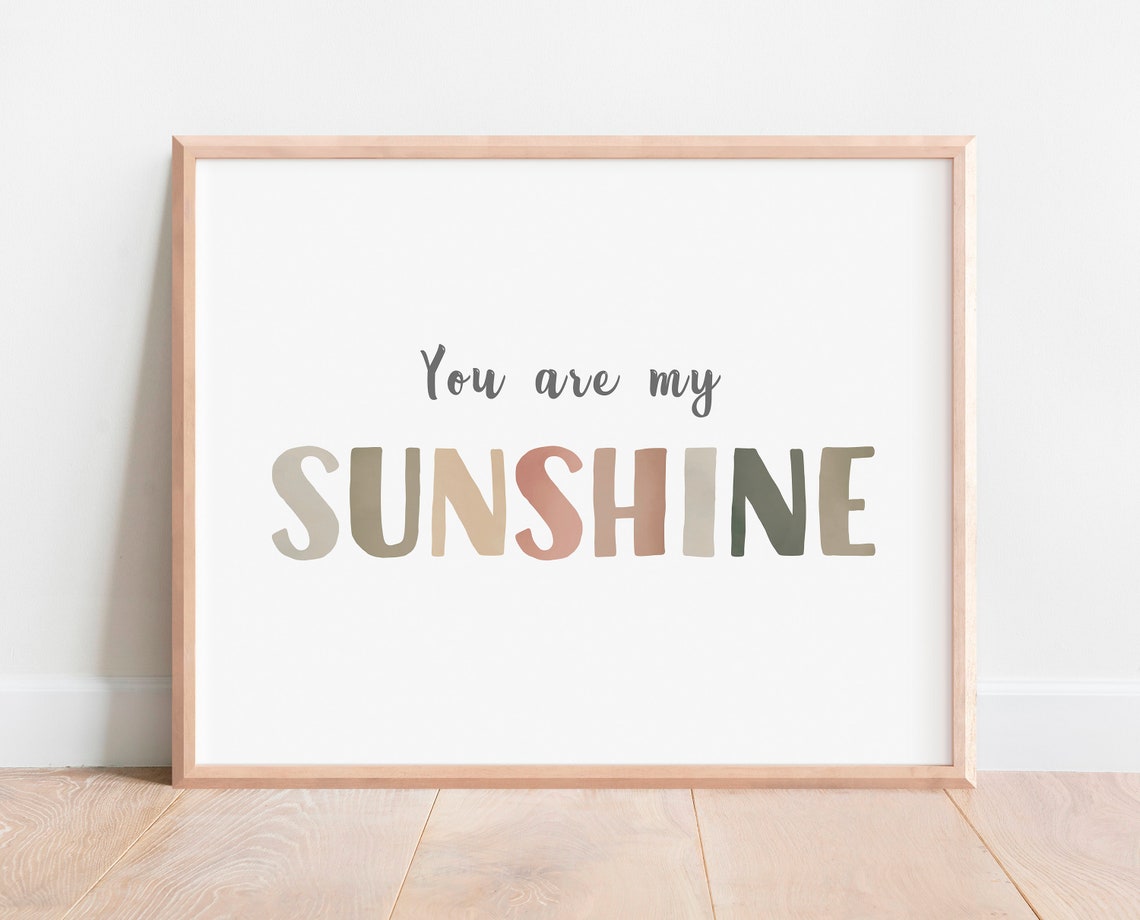 You Are My Sunshine Multicolor Letter Nursery Affirmation Poster - Image 3