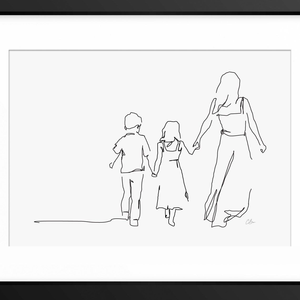 Mother Birthday Gift Mothers Day Print Gift For Wife Mother Line Art Mother And Children Art Mother And Children Illustration Mum Gift Mom
