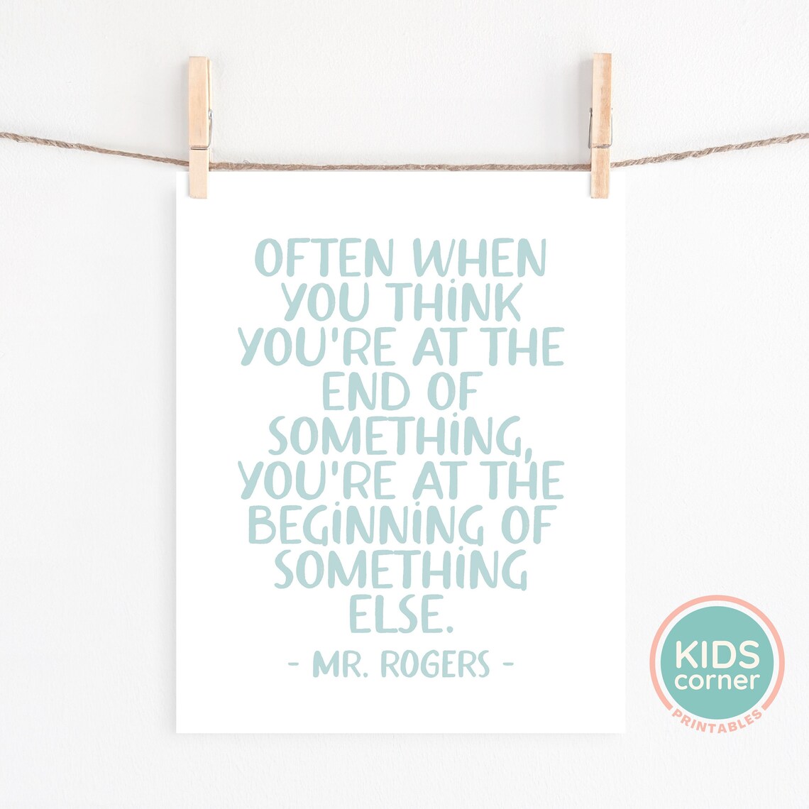 Mr Rogers Quote Art Print, Motivational Typography - Image 2