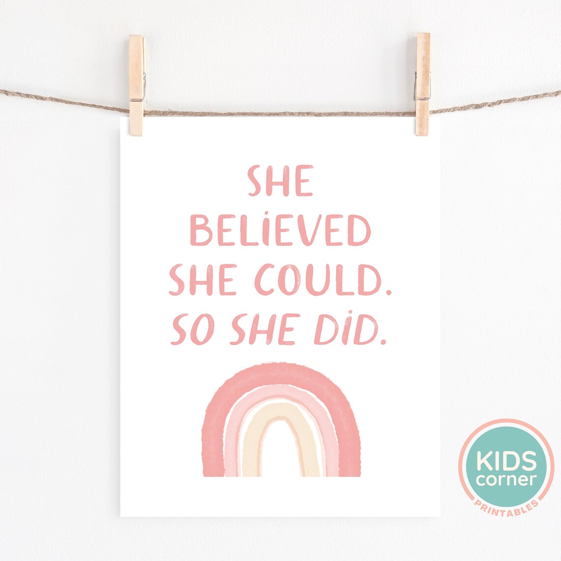 She Believed She Could Nursery Decor Poster Print - Image 2