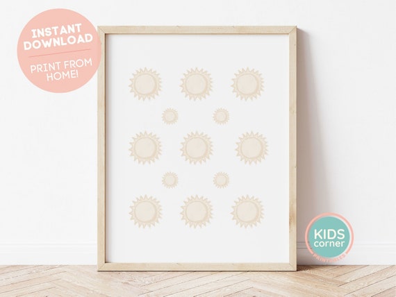 Yellow Sunshine Designs Yellow Sunshine Wall Art Yellow Nursery Decor Sun Art Instant Wall Art Kids Wall Art