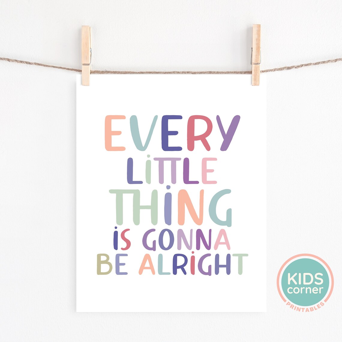 Every Little Thing Is Gonna Be Alright Quote Art Print - Image 2