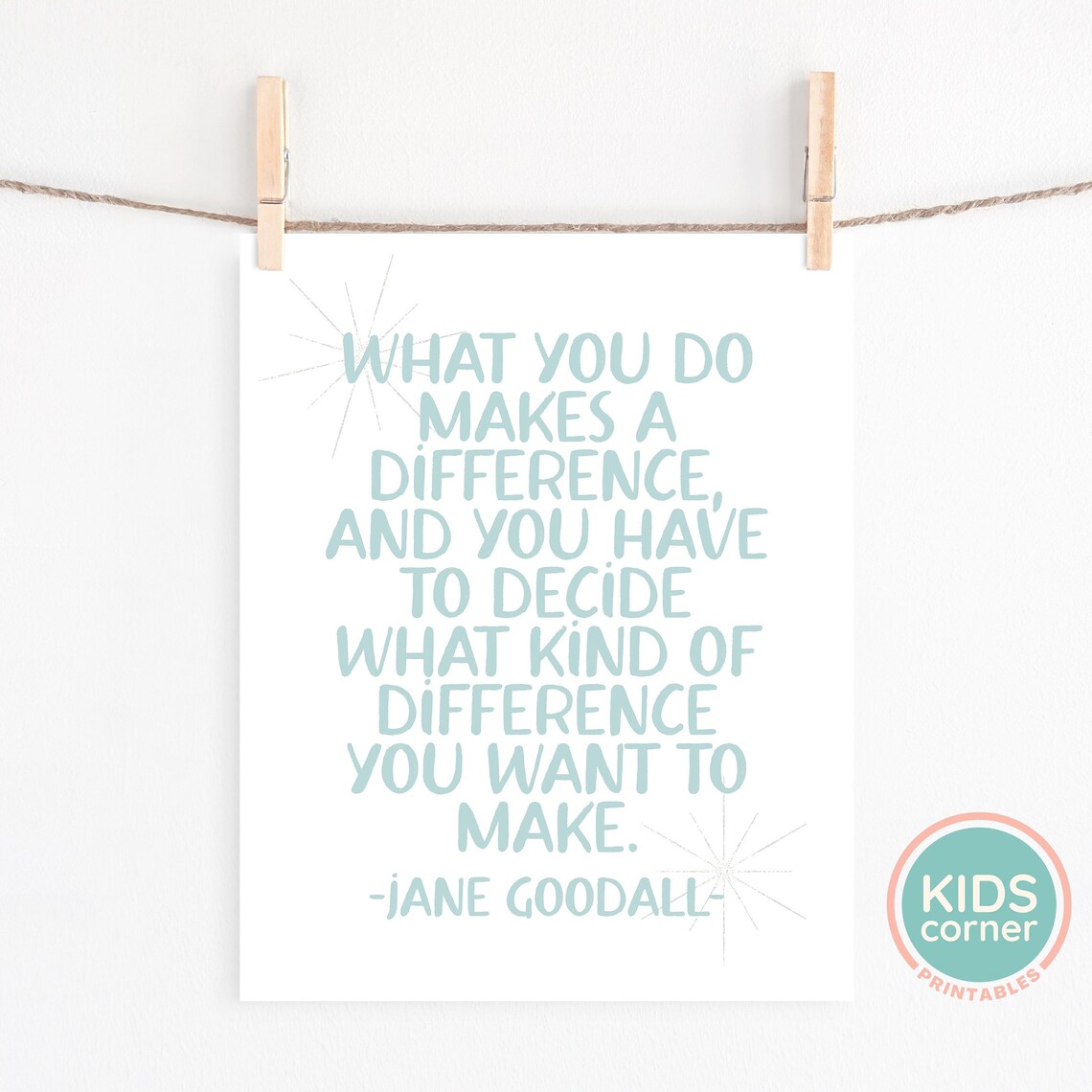 Jane Goodall Quote Art Print, Typography Wall Decor - Image 2
